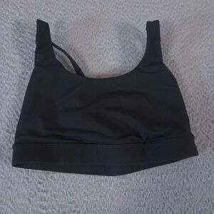 Lululemon Sports Bra Womens 6 Black Energy Strappy Cross Back Luxtreme Workout